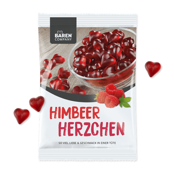 Himbeer Herzchen Fruchtgummi mit 25% Fruchtsaft 150g